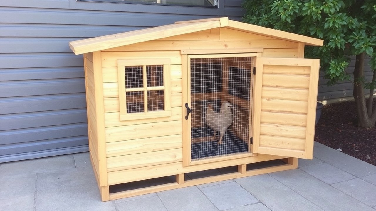  Chicken Coop front view with run area